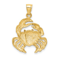14k Polished Crab Pendant-K6040