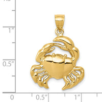 14k Polished Crab Pendant-K6040