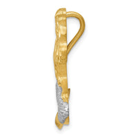 14k w/White Rhodium Satin D/C Mermaid Chain Slide-K6045