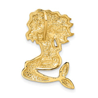 14k w/White Rhodium Satin D/C Mermaid Chain Slide-K6045