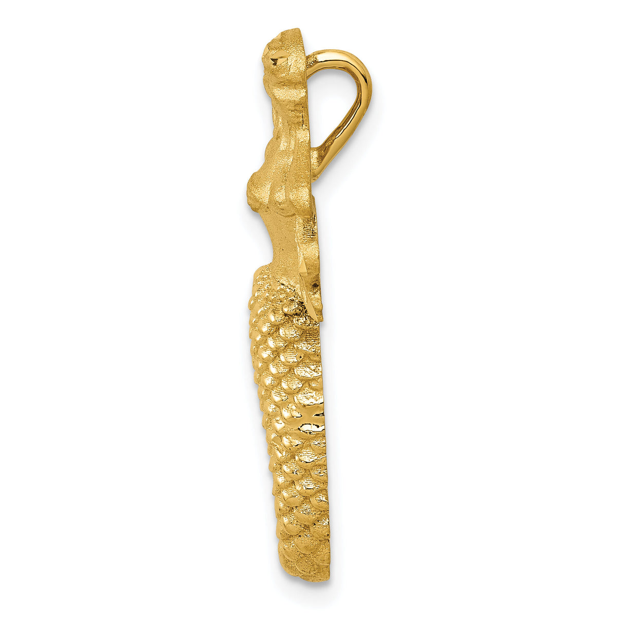 14k Polished and Satin Diamond-cut Mermaid Chain Slide-K6046
