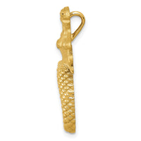 14k Polished and Satin Diamond-cut Mermaid Chain Slide-K6046