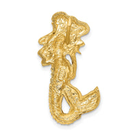 14k Polished and Satin Diamond-cut Mermaid Chain Slide-K6046