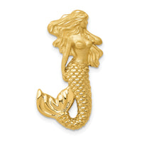 14k Polished and Satin Diamond-cut Mermaid Chain Slide-K6046