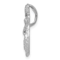 14K White Gold Satin and Diamond-Cut Mermaid Slide-K6047