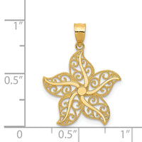 14k Polished Filigree Starfish Pendant-K6057
