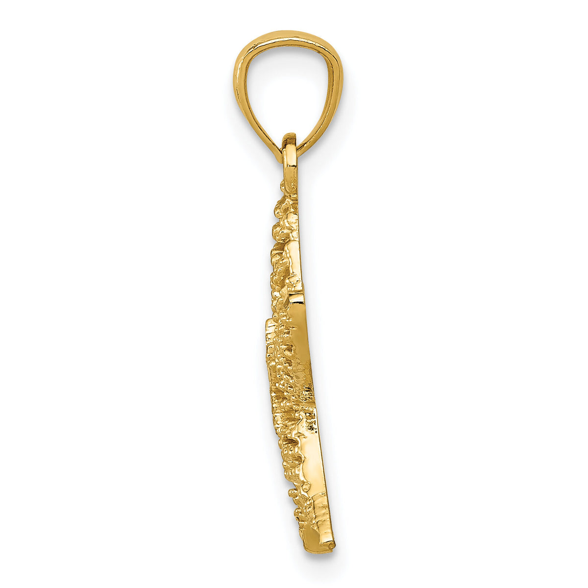 14k Diamond-cut Polished Filigree Starfish Pendant-K6062