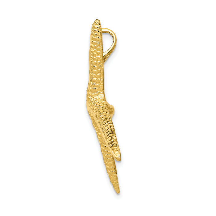 14k Textured Diamond-cut Starfish Slide-K6068