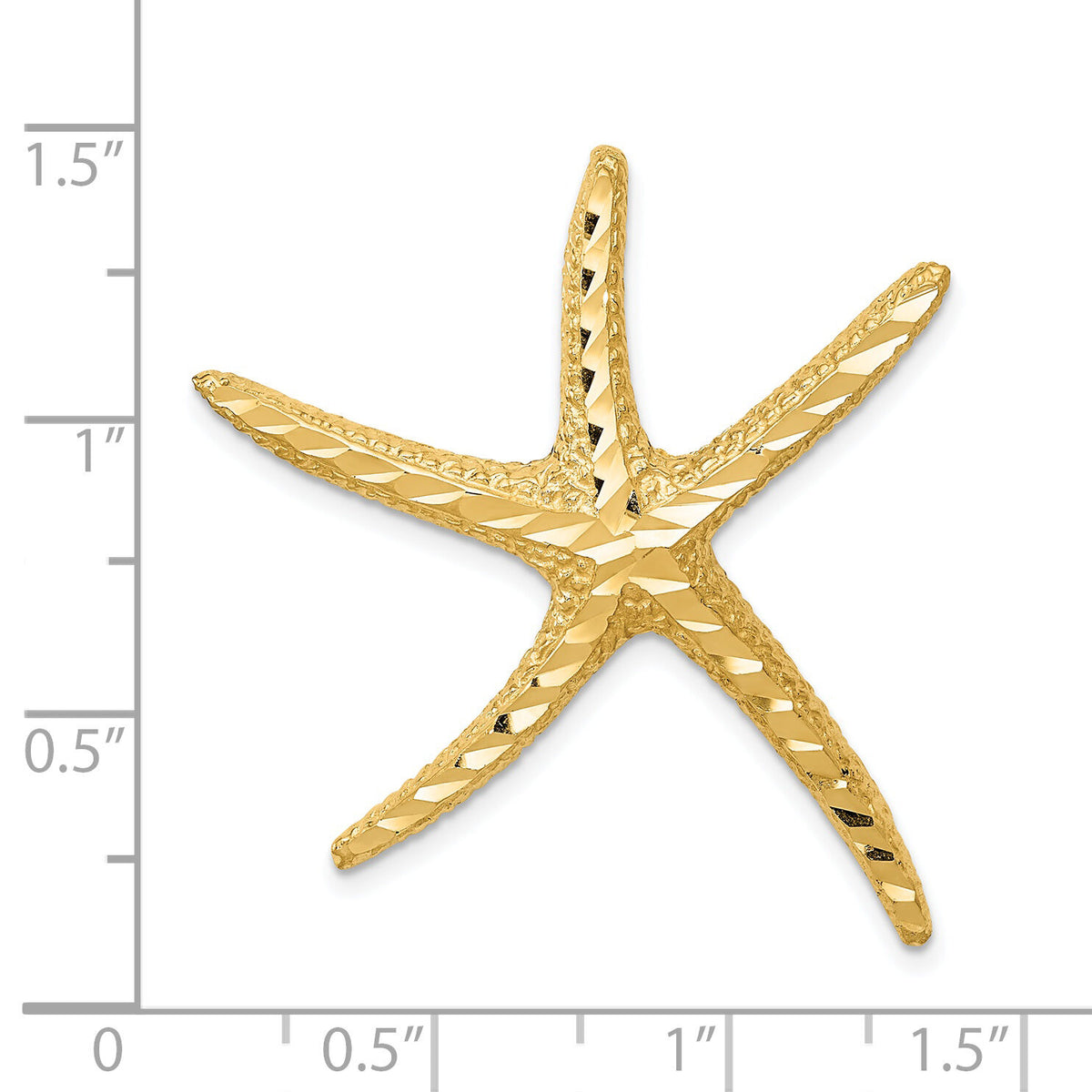 14k Textured Diamond-cut Starfish Slide-K6068