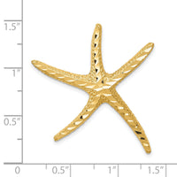 14k Textured Diamond-cut Starfish Slide-K6068