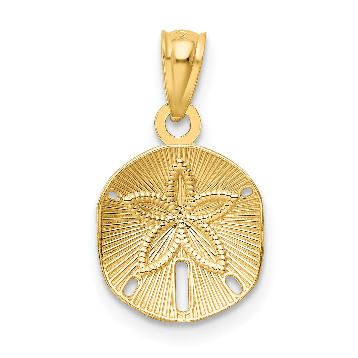 14k Satin Diamond-cut Sand Dollar Pendant-K6069