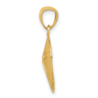 14k Satin Diamond-cut Sand Dollar Pendant-K6070