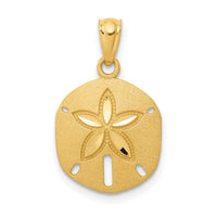 14k Satin Diamond-cut Sand Dollar Pendant-K6070