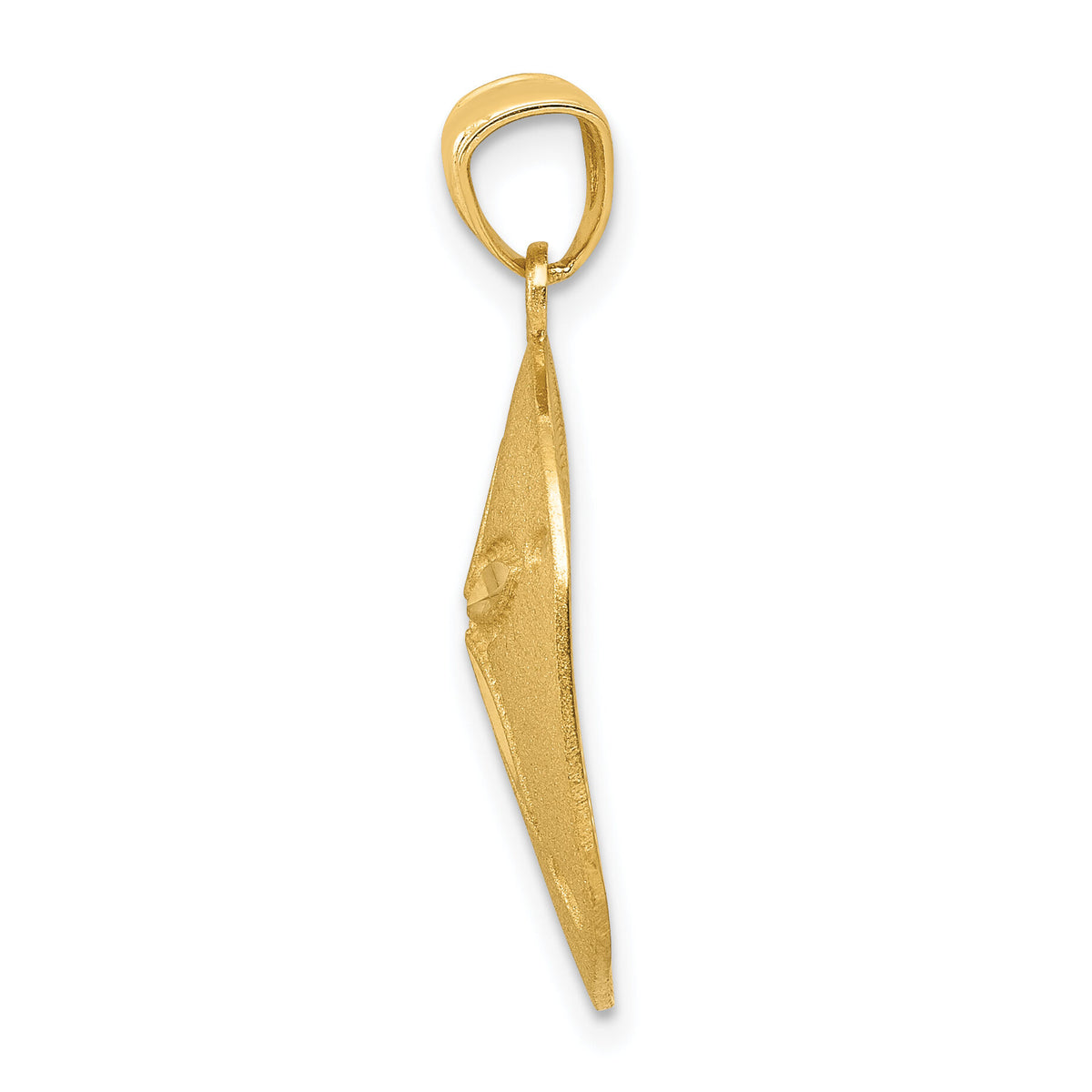 14k Satin Diamond-cut Sand Dollar Pendant-K6075