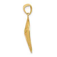 14k Satin Diamond-cut Sand Dollar Pendant-K6075