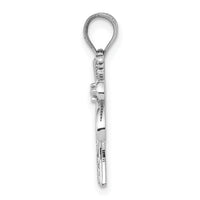 14k White Gold Polished Palm Tree Pendant-K6079