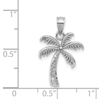 14k White Gold Polished Palm Tree Pendant-K6079