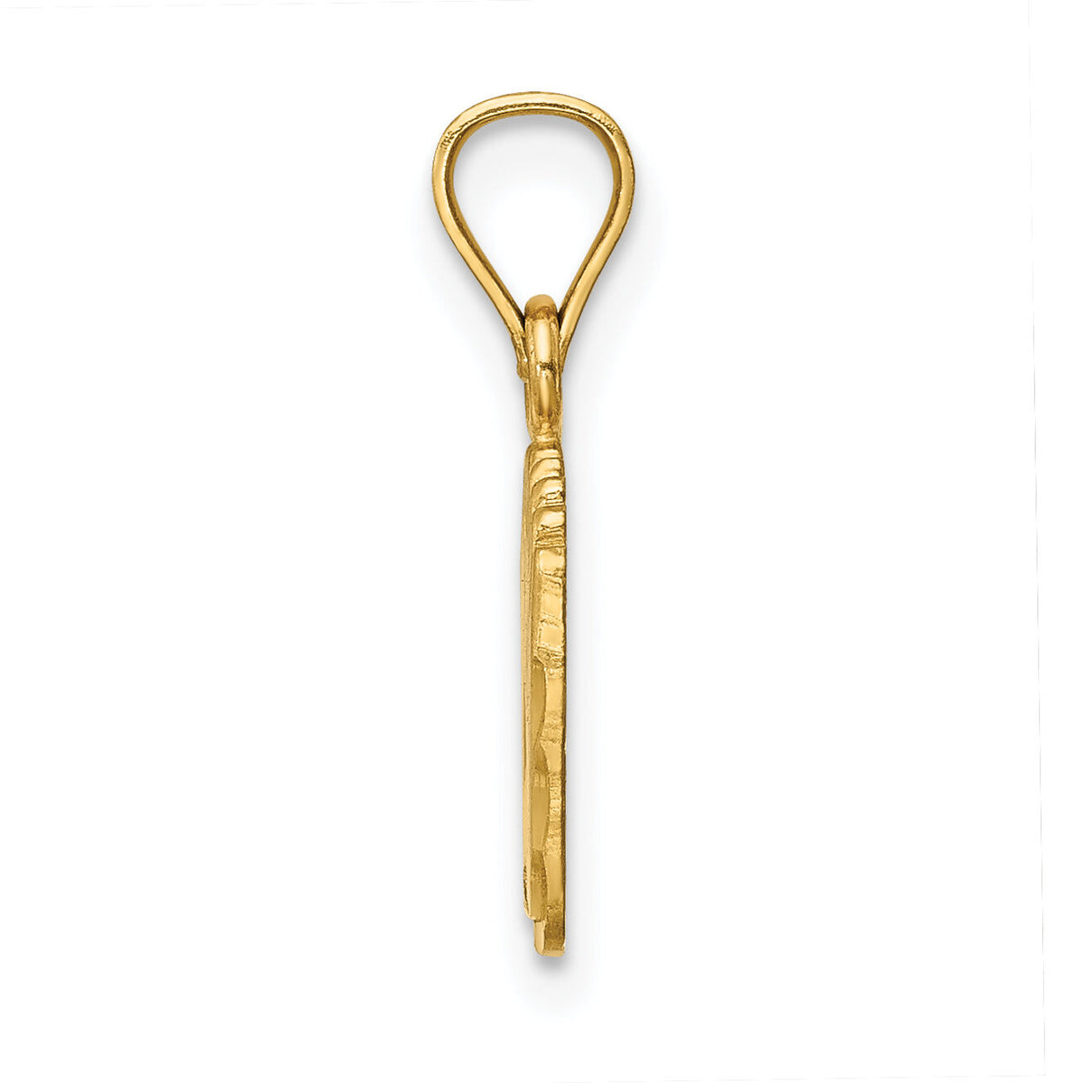 14k Satin Diamond-cut Footprints Pendant-K6084