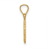 14k Satin Diamond-cut Footprints Pendant-K6084