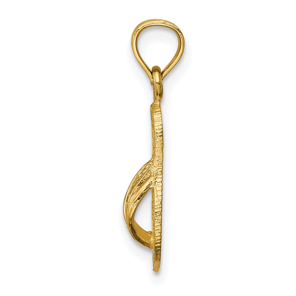 14k  3D Polished And Textured Flip Flop Pendant-K6085