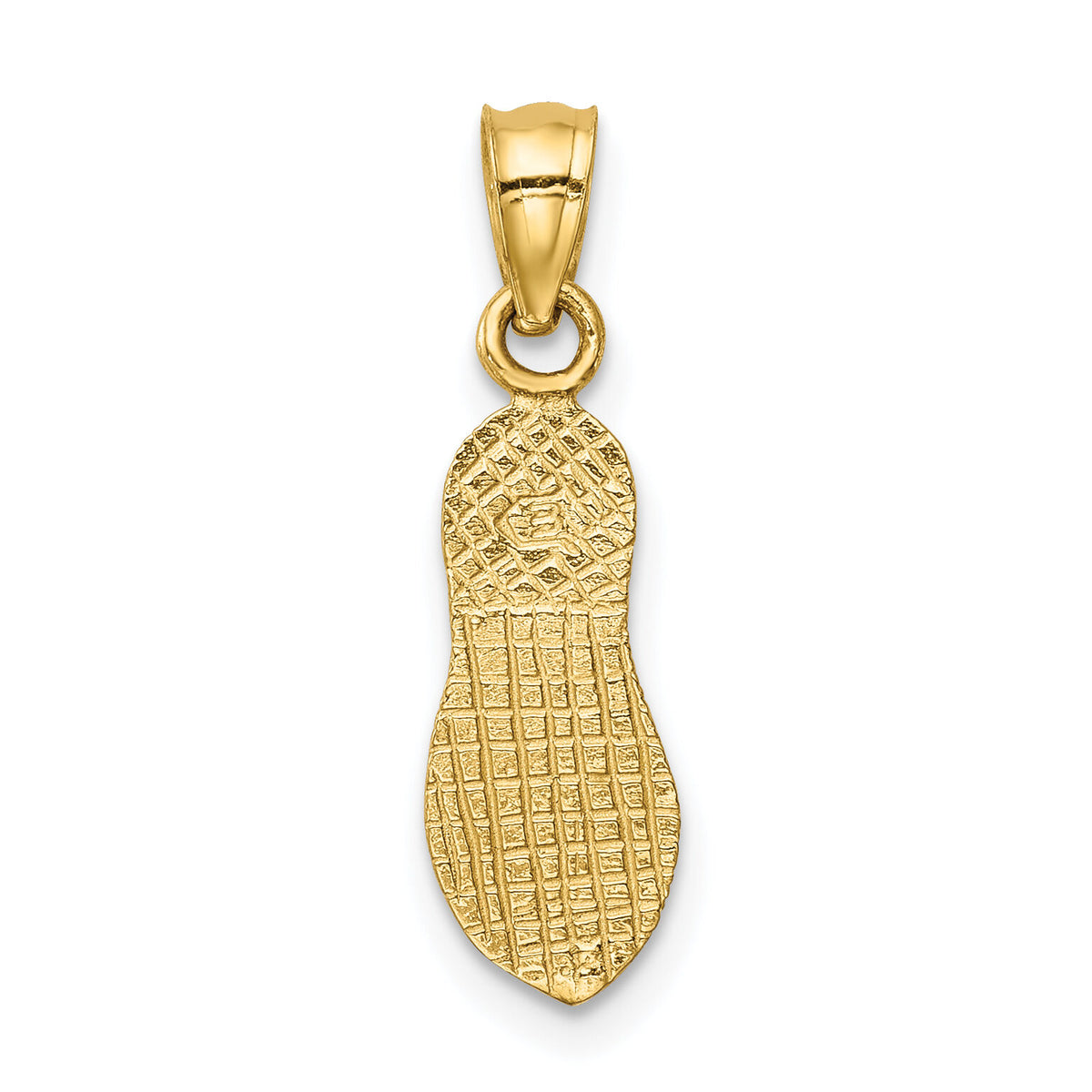 14k  3D Polished And Textured Flip Flop Pendant-K6085