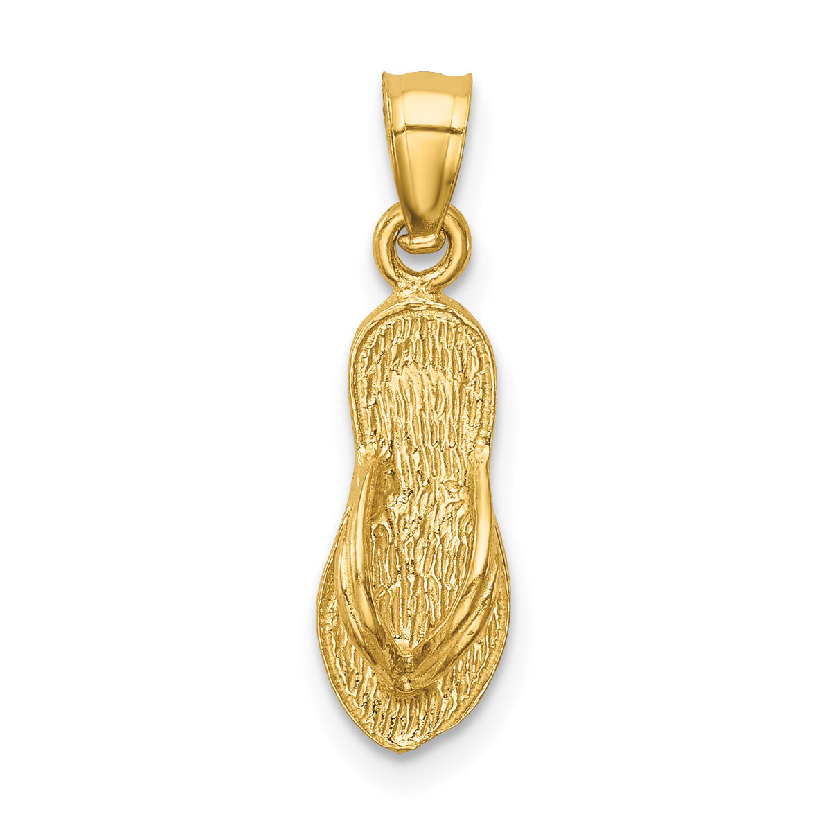 14k  3D Polished And Textured Flip Flop Pendant-K6085