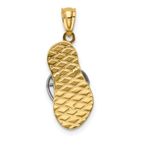 14K Yellow and Rose Gold w/Rhodium Sandal Pendant-K6088