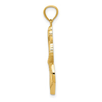 14k Polished Anchor w/Rope Pendant-K6100