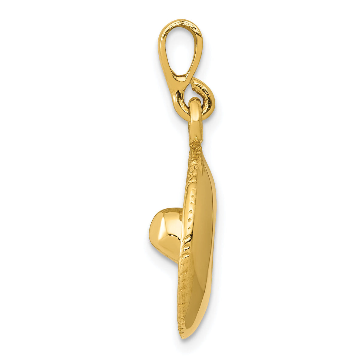 14K  3D Sombrero Pendant-K6115