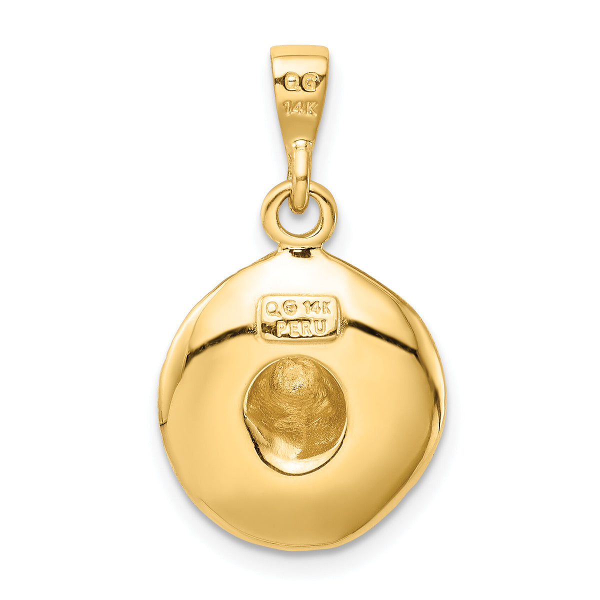 14K  3D Sombrero Pendant-K6115