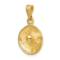 14K  3D Sombrero Pendant-K6115