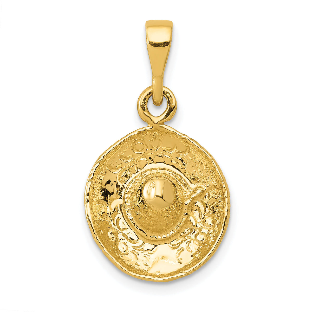 14K  3D Sombrero Pendant-K6115