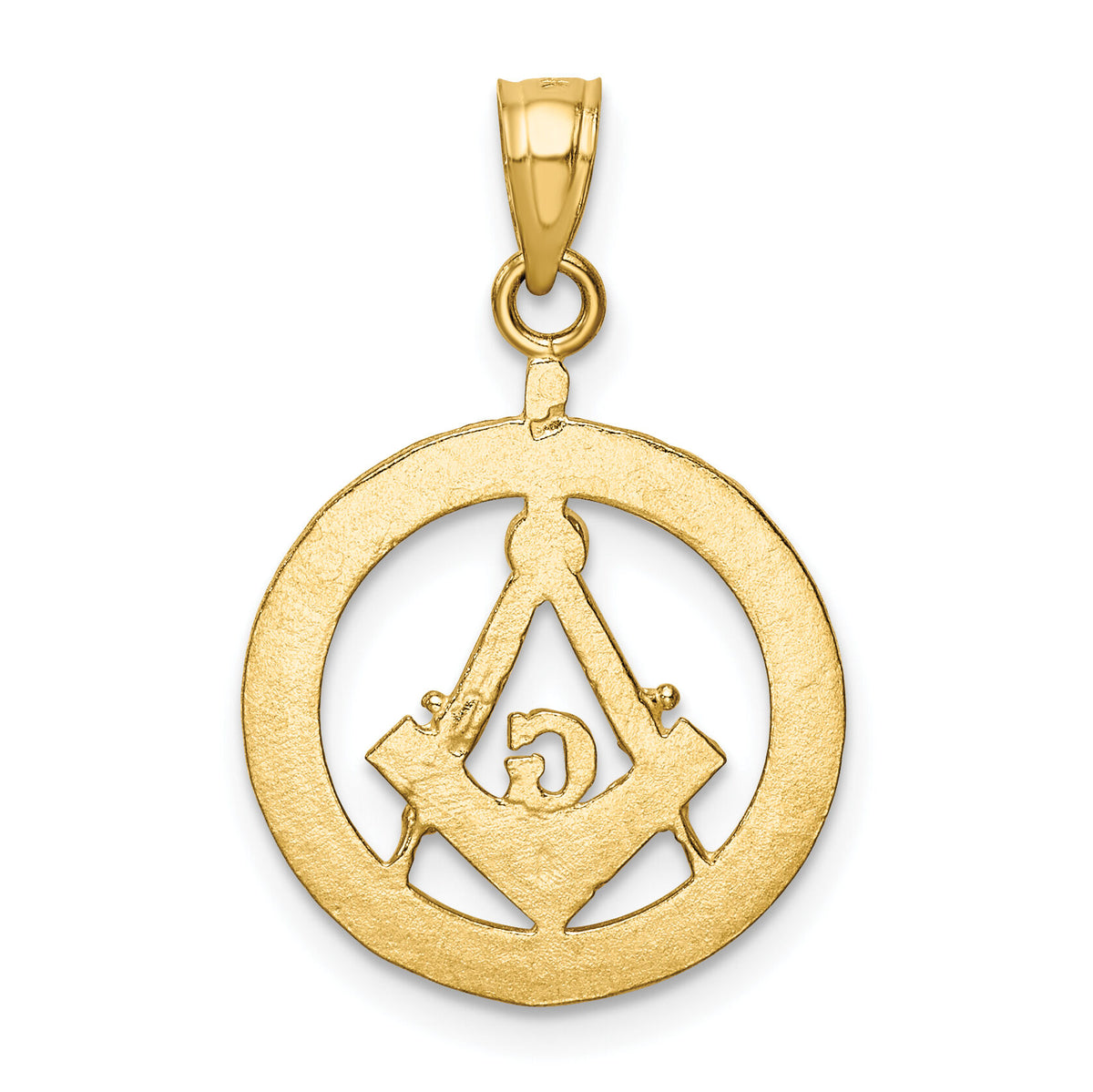 14k Polished and Diamond-cut Masonic Symbol Pendant-K6116