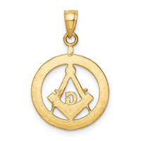 14k Polished and Diamond-cut Masonic Symbol Pendant-K6116