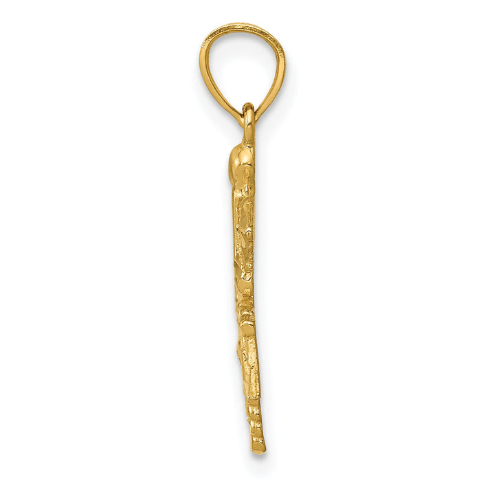 14k Diamond-cut RN Pendant-K6118