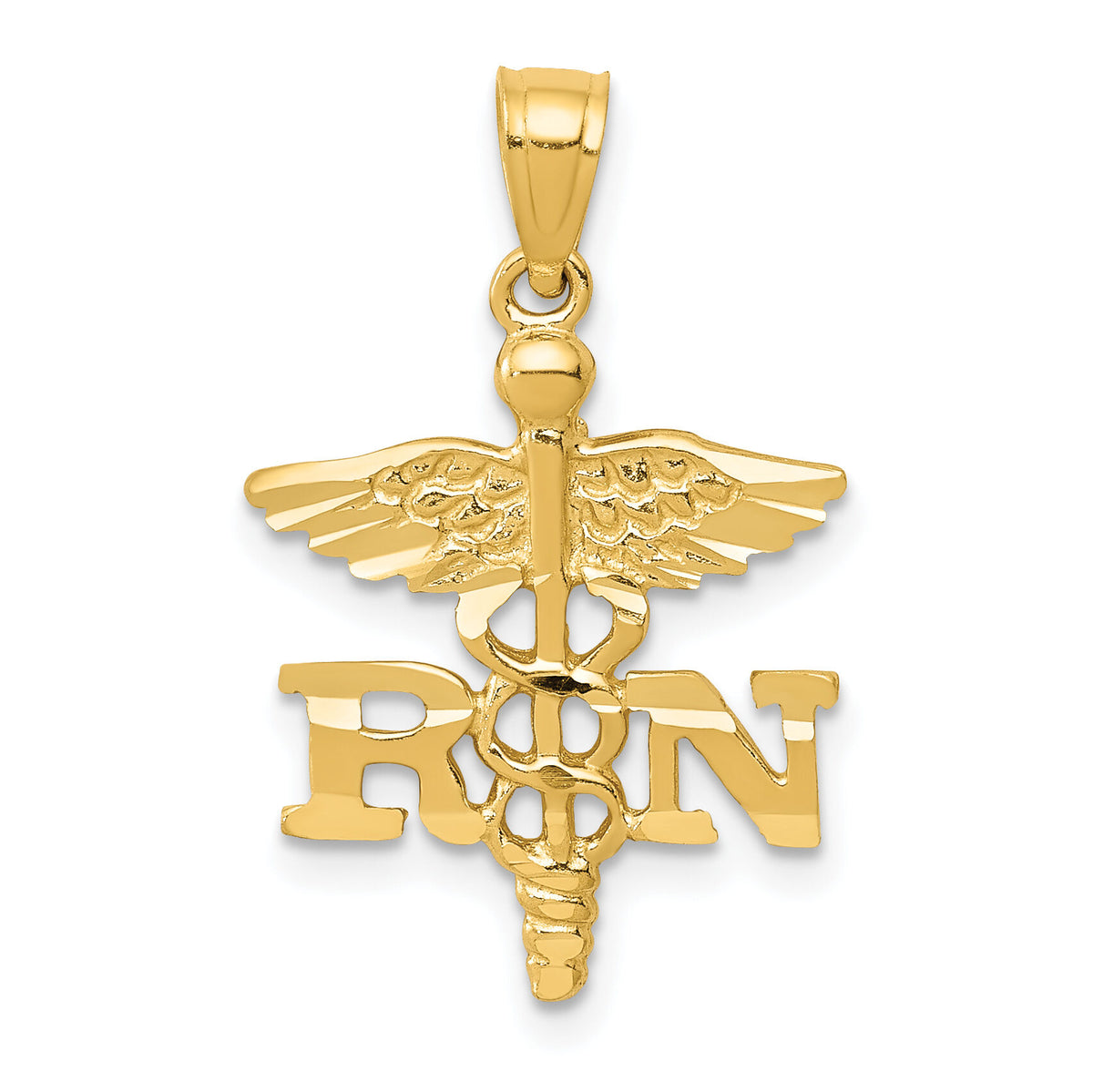14k Diamond-cut RN Pendant-K6118