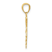 14k Diamond-cut Polished RN Nurse Pendant-K6119