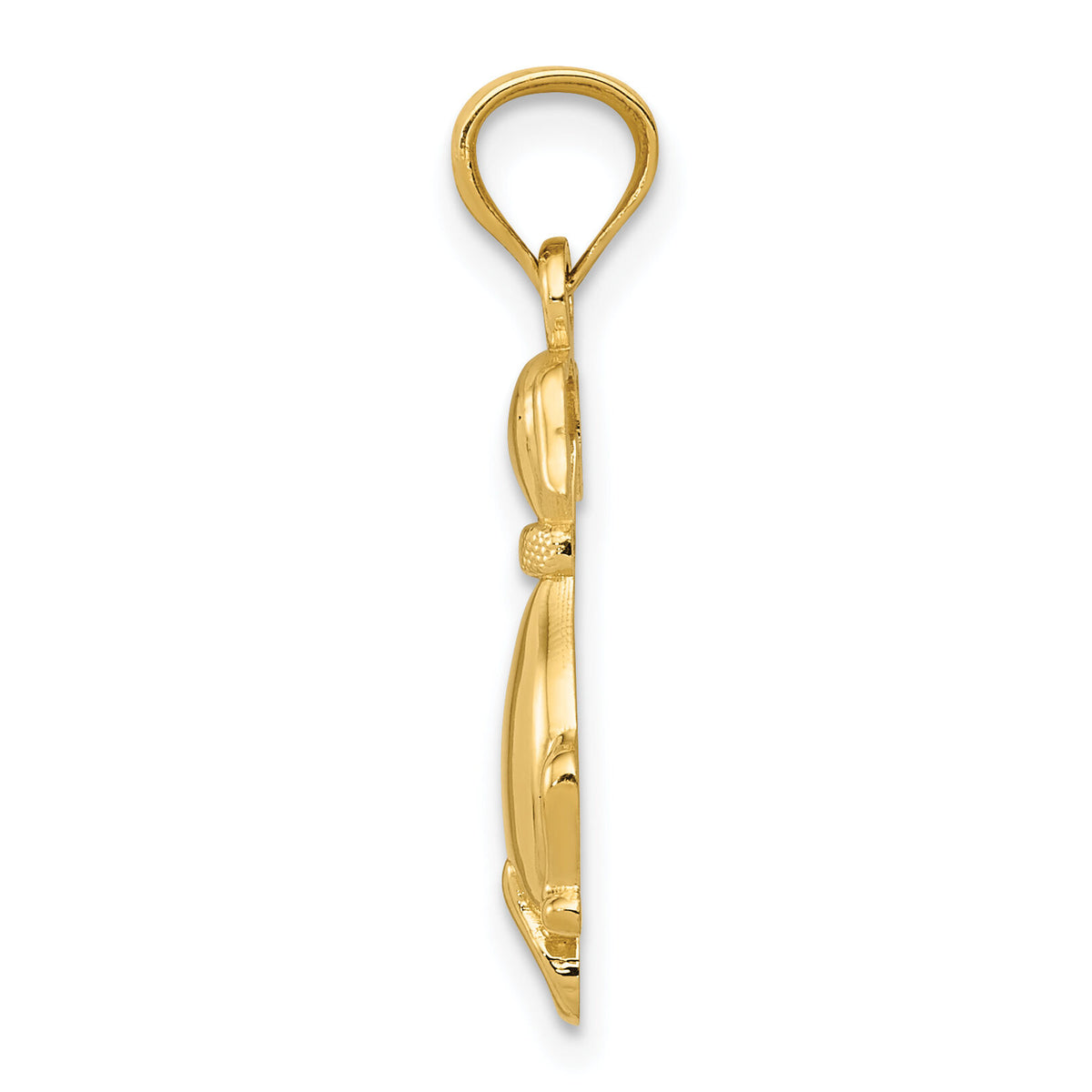 14k Polished Sitting Dog Pendant-K6120