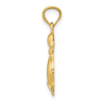 14k Polished Sitting Dog Pendant-K6120