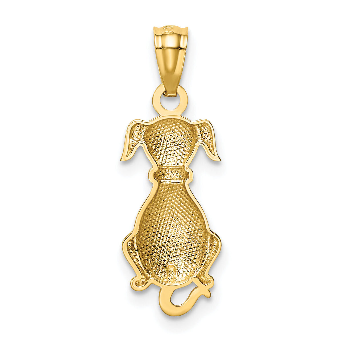 14k Polished Sitting Dog Pendant-K6120