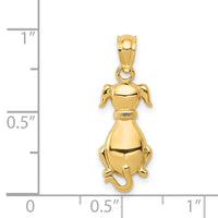 14k Polished Sitting Dog Pendant-K6120