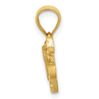 14k Satin Diamond-cut Acoustic Guitar Pendant-K6131