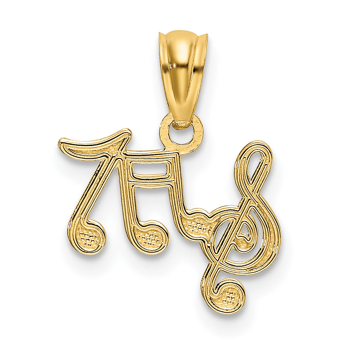 14k Polished Music Notes Pendant-K6135