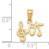 14k Polished Music Notes Pendant-K6135