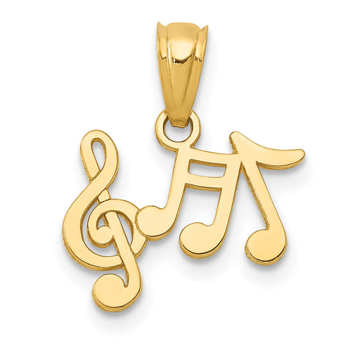 14k Polished Music Notes Pendant-K6135