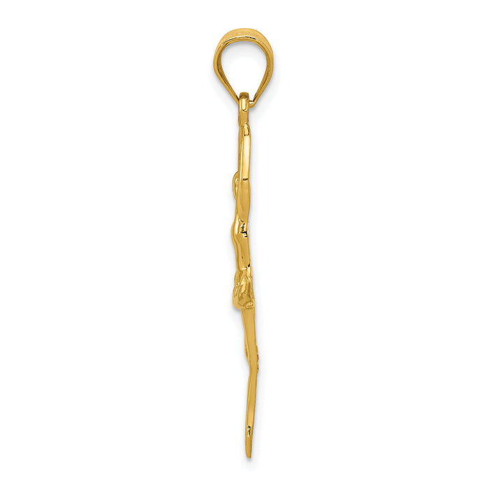 14k Polished Large Ballerina Pendant-K6138