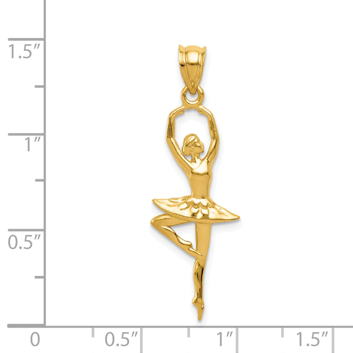 14k Polished Large Ballerina Pendant-K6138