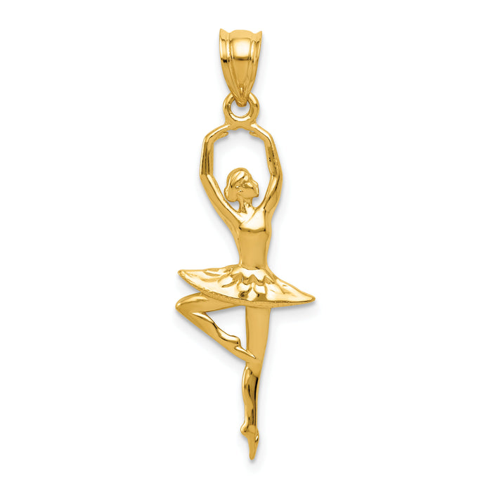 14k Polished Large Ballerina Pendant-K6138