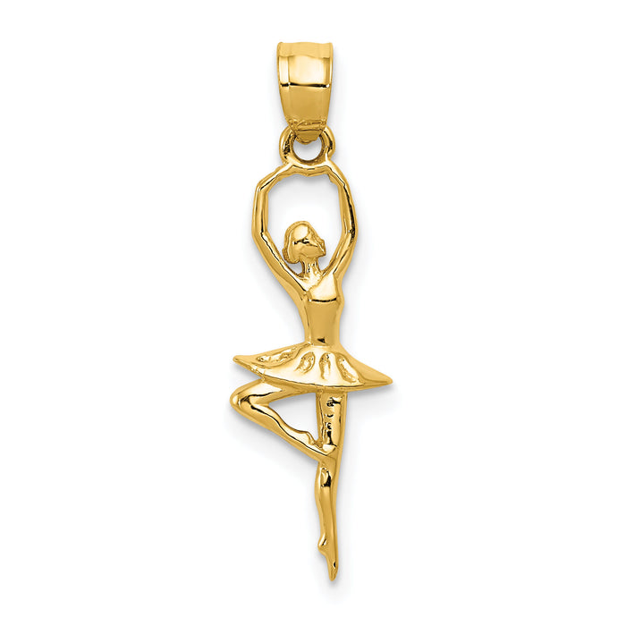 14k Polished Small Ballerina Pendant-K6139