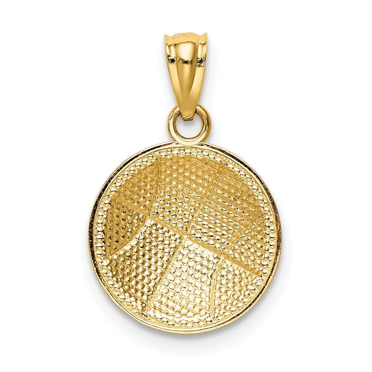 14K Satin and Polished Basketball Pendant-K6143